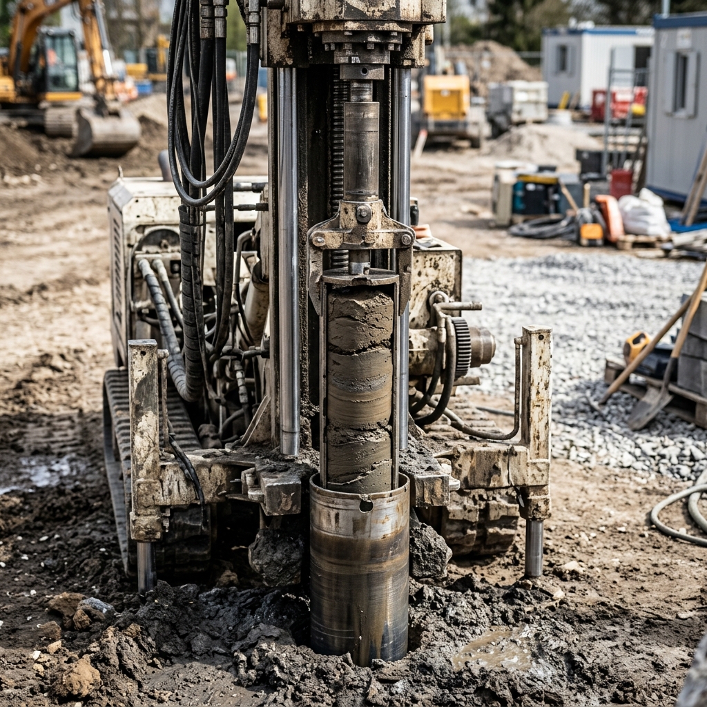 Geoložka popisuje jádrové vzorky